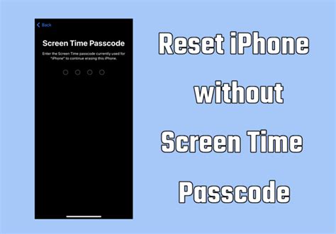 factory reset without screen time passcode