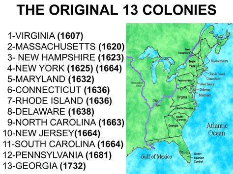 facts about the 13 original colonies