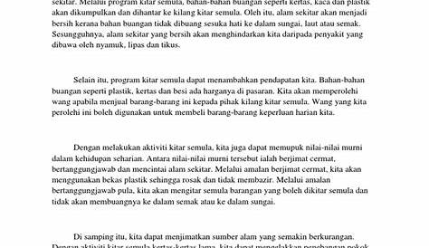 Contoh Karangan Faedah Program Kitar Semula