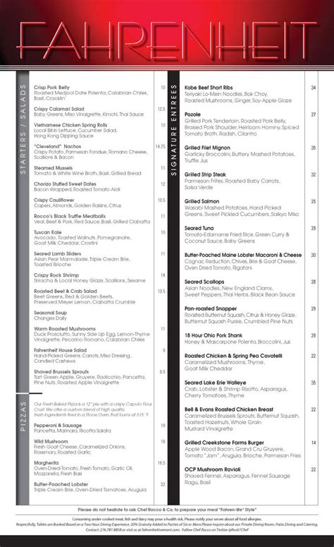 Discover Fahrenheit Tremont's Culinary Masterpiece: Delectable Menu Unveiled