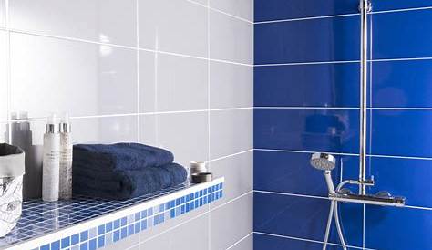 Carrelage salle de bain blanc et bleu Atwebster.fr