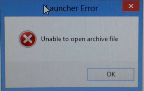 failed to open archive