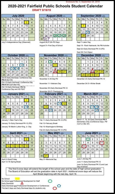 fairfield county ct school calendar