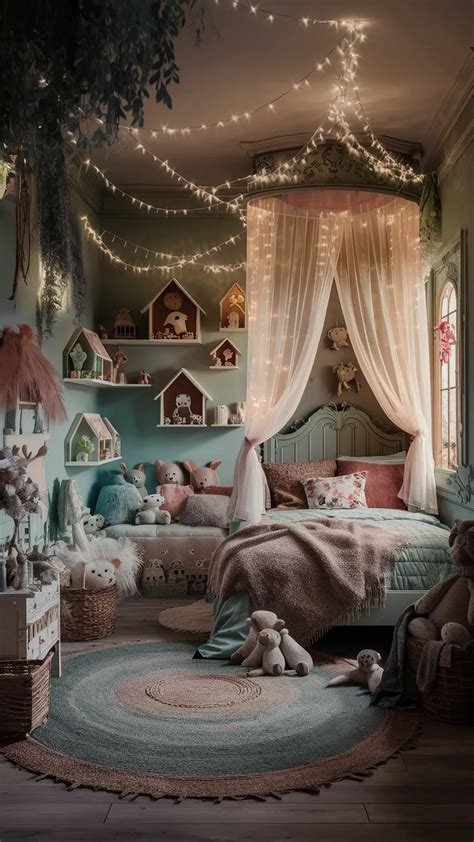 Forest canopy with sheer curtains