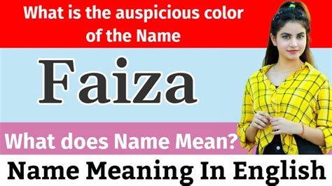 faiza meaning in english