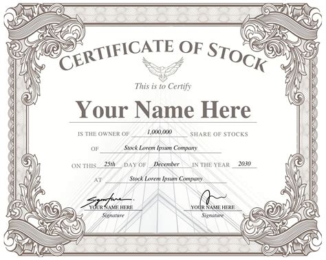 Explore Our Free Corporate Stock Certificate Template Blank