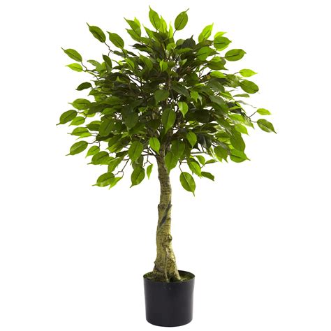 Nearly Natural 5 ft. Ficus Artificial Tree with Woven Trunk, UV
