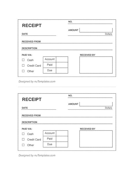 Fake Receipt Template