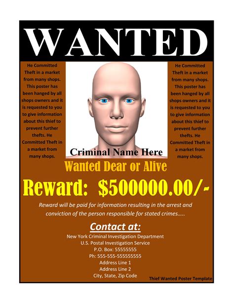 29 FREE Wanted Poster Templates (FBI and Old West)