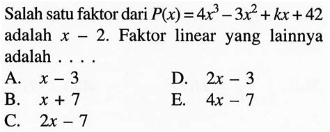 faktor dari x 2-3x-4