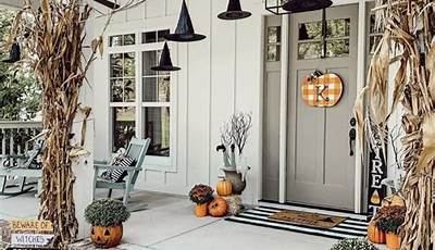 Fall And Halloween Front Porch Decor