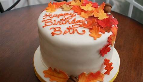 Autumn Leaves, Fall Birthday Cake