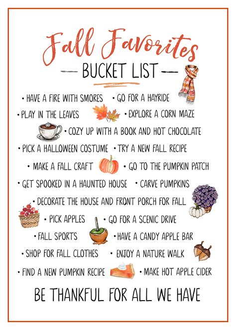 Fall Bucket List Printable: Make Your Autumn More Memorable