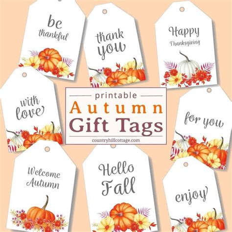 Printable Fall Gift Tags Download Free Autumn Gift & Favor Tags