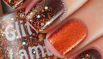 Fall Nail Color With Glitter