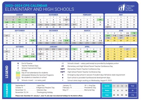 fall 2023 chicago school calendar