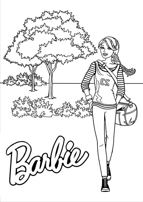 Fall Barbie Coloring Pages