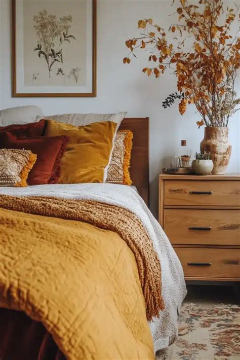Fall bedroom natural elements