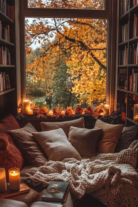 Fall bedroom reading nook
