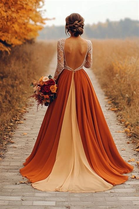 24+ Fall Colored Wedding Dresses