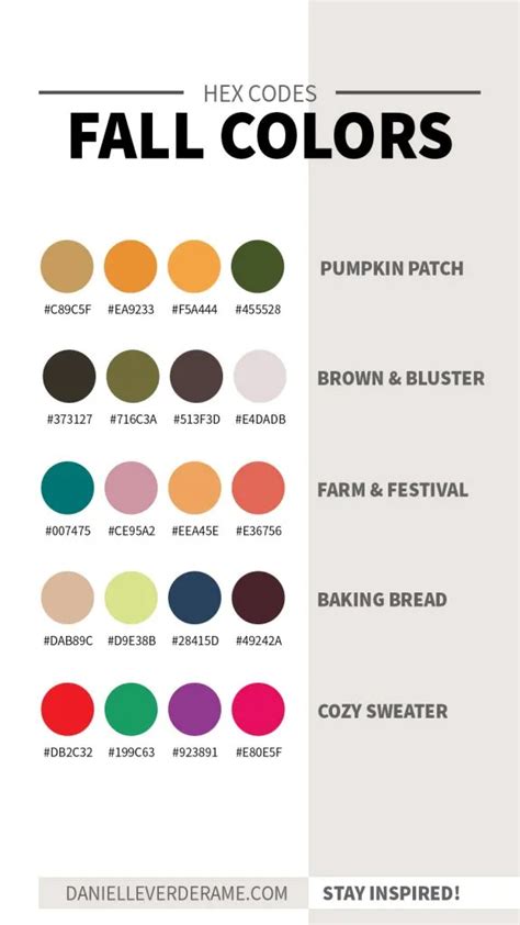 fall colors with hex codes