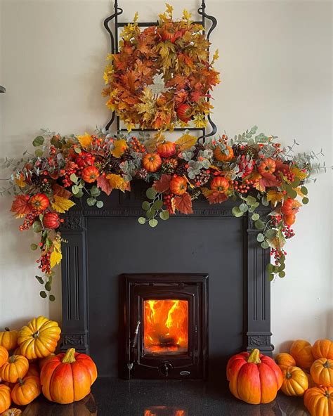 Fall Decor For The Fireplace