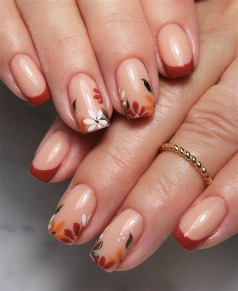 Fall Leaf French Tip Nails