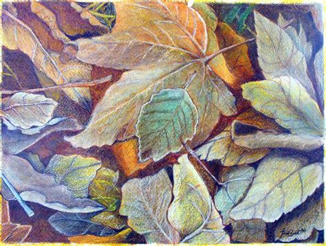 Fall Leaves Colored Pencil