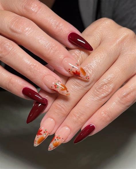 Fall Leaves Drawing Nails