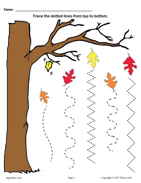 Fall Leaves Printable Trace