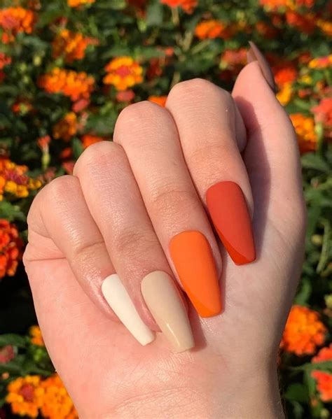 Fall Nails Coffin Simple