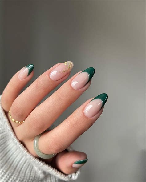 Fall Nails Green Dark