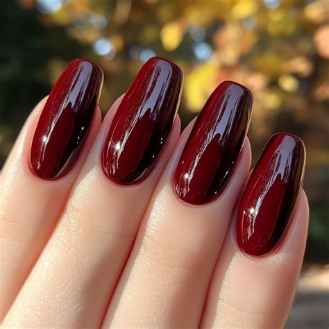 Fall Nails Red With Gold