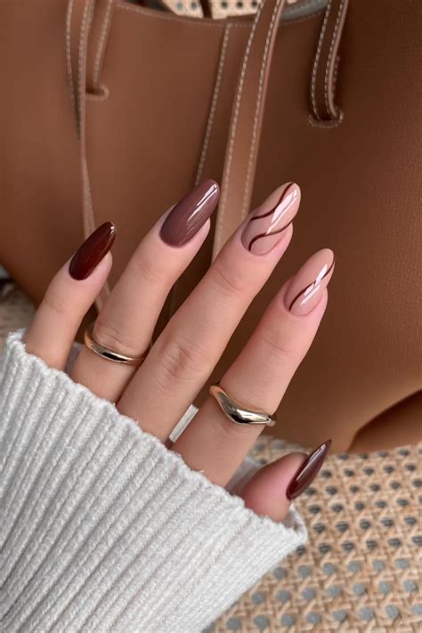 Fall Nails Simple Brown