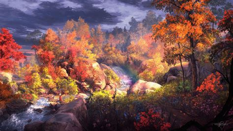 fall painting wallpaper