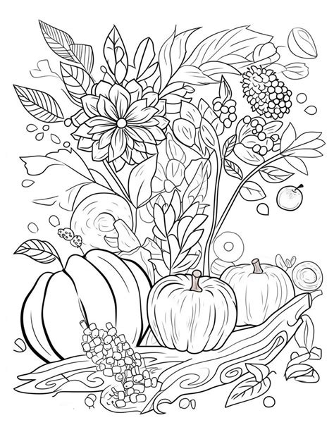 Fall Picture Coloring Page
