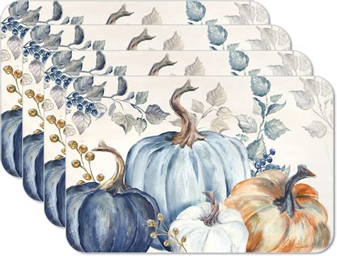 Fall Placemats With Blue