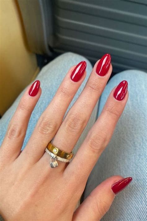 Fall Red Glazed Nails