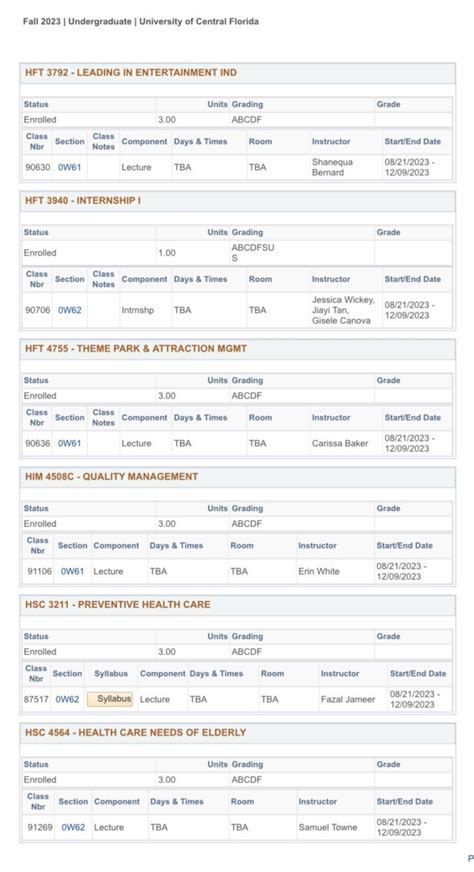 fall semester 2023 ucf