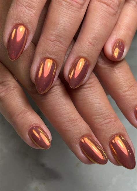 Fall Transition Nails Chrome