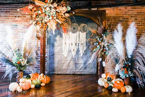 Fall Wedding Alter Indoor