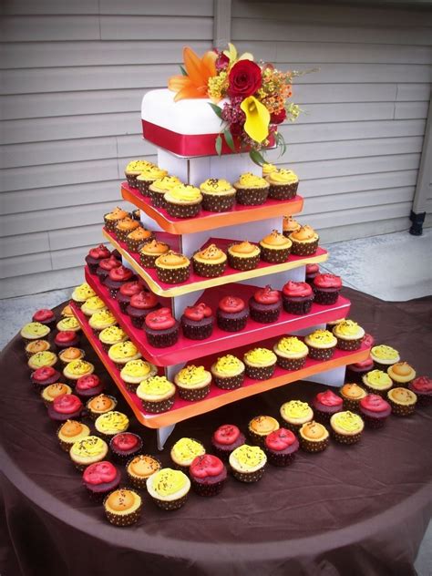 Fall Wedding Cake Cupcake Tower