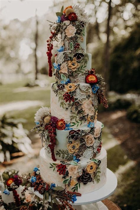 Fall Wedding Cakes Eucalyptus