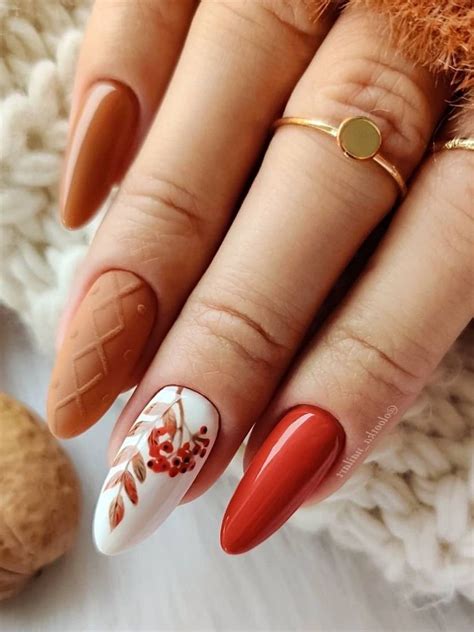 Fall Wedding Nails Burnt Orange