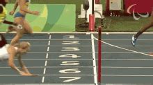 falling over the line gif