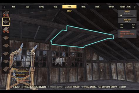 fallout 76 cannot place item intersects with an existing object