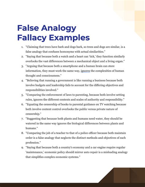 false analogy examples in real life