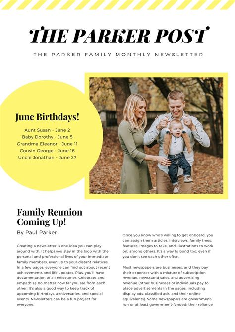 7 Amazing Family Newsletter Templates (Word PDF)