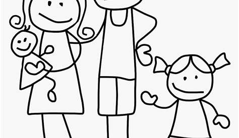Nuclear Family Clipart Black And White | Family