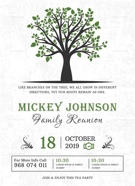 Classic Family Reunion Invitation Design Template in Word, PSD, Publisher